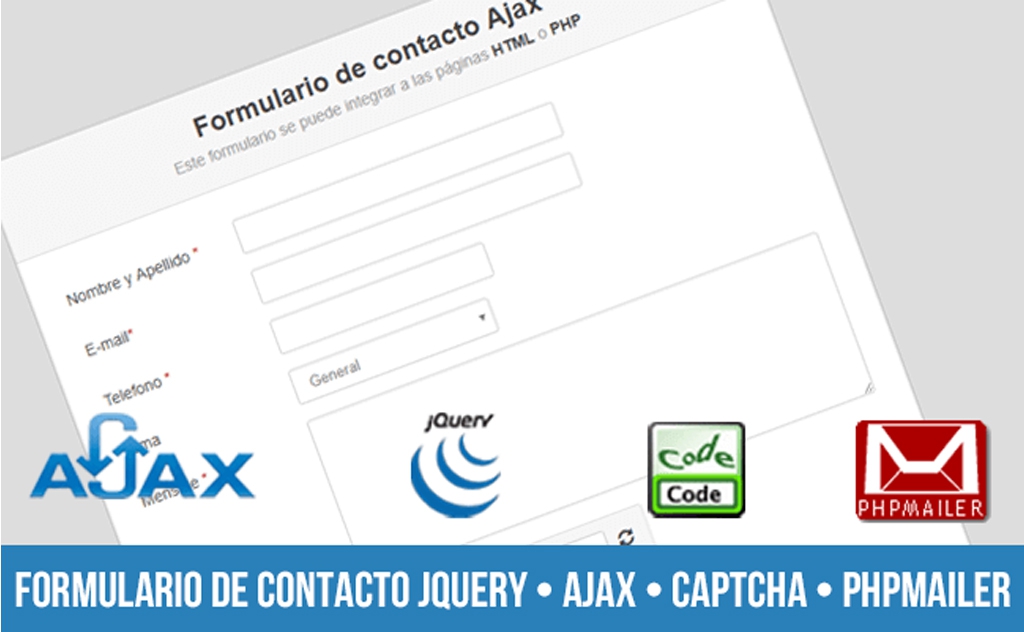 Formulario de contacto usando jQuery, AJAX, CAPTCHA, PHPMAILER
