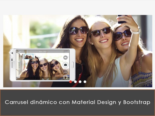 Carrusel dinámico con Material Design y Bootstrap